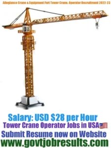 Allegiance Cranes Tower Crane Operator Recruitment 2022-23