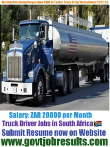 Marathon Petroleum Corporation CODE 14 Tanker Truck Driver Recruitment 2022-23