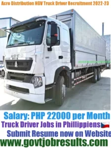 Acro Distribution HGV Truck Driver Recruitment 2022-23