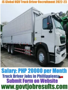 JS Global HGV Truck Driver Recruitment 2022-23