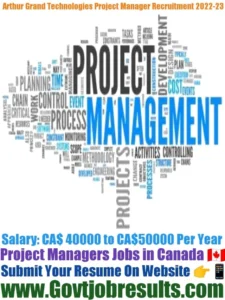 Arthur Grand Technologies Project Manager Recruitment 2022-23