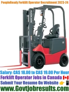 PeopleReady Forklift Operator Recruitment 2023-24