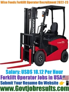 Wise Foods Forklift Operator Recruitment 2022-23