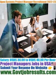 Apex Systems Project Manager Recruitment 2022-23