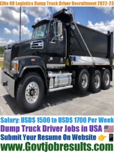 Elite HR Logistics Dump Truck Driver Recruitment 2022-23