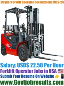 Stryder Forklift Operator Recruitment 2022-23