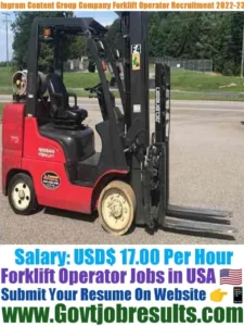 Ingram Content Group Company Forklift Operator Recruitment 2022-23