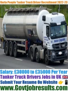 Verto People Tanker Truck Driver Recruitment 2022-23