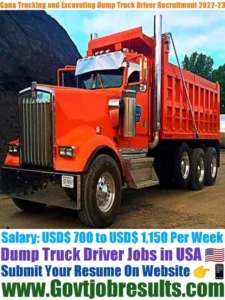 Gana Trucking and Excavating Dump Truck Driver Recruitment 2022-23