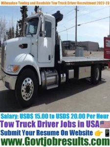 Milwaukee Towing and Roadside Tow Truck Driver Recruitment 2022-23