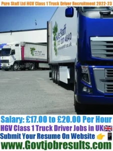 Pure Staff Ltd HGV Class 2 Truck Driver Recruitment 2022-23