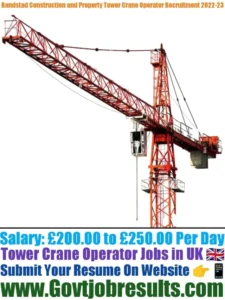 Randstad Construction and Property Tower Crane Operator Recruitment 2022-23