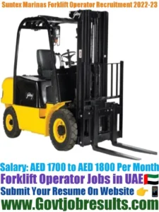 Suntex Marinas Forklift Operator Recruitment 2022-23