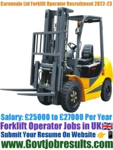 Carnevale Ltd Forklift Operator Recruitment 2022-23