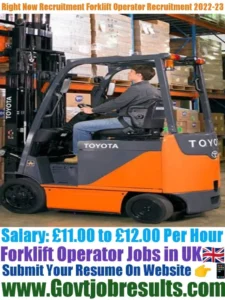 Right Now Recruitment Forklift Operator Recruitment 2022-23