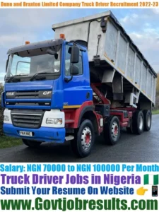 Dunn and Braxton Limited Company Truck Driver Recruitment 2022-23