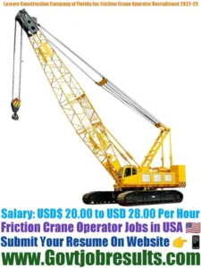 Name of the Post: Friction Crane Operator; Total Post: 02 Vacancies; Qualification: Driver's License Salary: USD$ 20.00 to USD$ 28.00 Per Hour; Check the official updates of this Vacancy Experience: 2-year Driving experience in all routes in the USA; Driving License: LMV/HMV (Car) Driving License issued by empowered Authority;  Essential Knowledge: Candidates need knowledge or Reading & writing its necessary candidate needs driving experience in Cities or any street places; Good Communication Skill