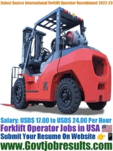 Select Source International Forklift Operator Recruitment 2022-23
