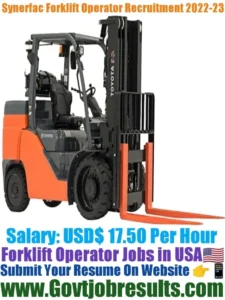 Synerfac Forklift Operator Recruitment 2022-23
