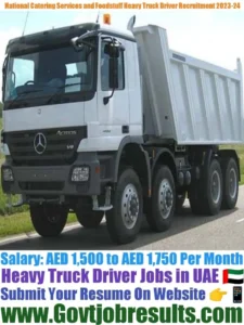 National Catering Services and Foodstuff Heavy Truck Driver Recruitment 2023-24