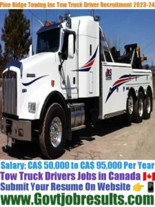 Pine Ridge Towing Inc Tow Truck Driver Recruitment 2023-24