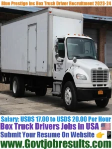 Blue Prestige Inc Box Truck Driver Recruitment 2023-24