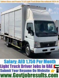 Sahara Glass and Frames Tr LLC Light Truck Driver Recruitment 2023-24