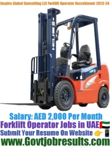 Inspire Global Consulting LLC Forklift Operator Recruitment 2023-24