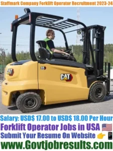 Staffmark Company Forklift Operator Recruitment 2023-24