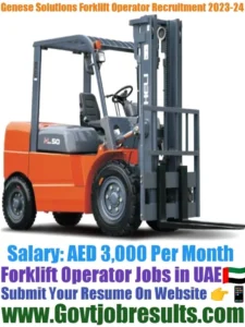Genese Solutions Forklift Operator Recruitment 2023-24