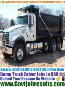 PTS Contractors Inc Dump Truck Driver Recruitment 2023-24