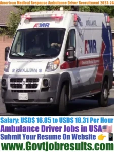 American Medical Response Ambulance Driver Recruitment 2023-24
