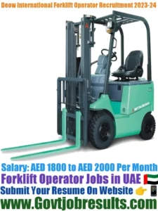 Deow International Forklift Operator Recruitment 2023-24