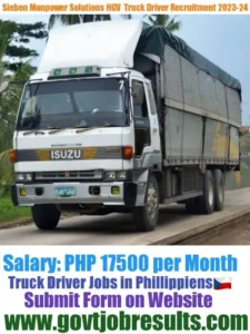 Sieben Manpower Solutions HGV Truck Driver Recruitment 2023-2024