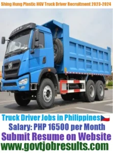 Shing Hung Plastic Company HGV Truck Driver Recruitment 2023-2024