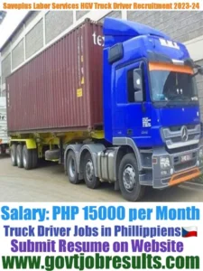 Saveplus Labour Service HGV Truck Driver Recruitment 2023-2024