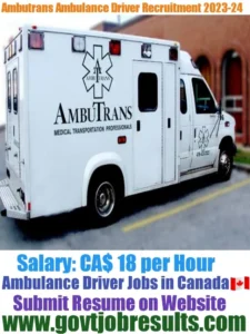 Adtrans Patient Transport Inc Ambulance Driver Recruitment 2023-2024
