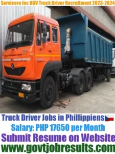 Servicore INC HGV Truck Driver Recruitment 2023-2024