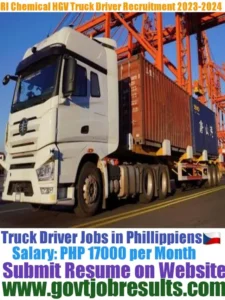RI Chemical Corporation HGV Truck Driver Recruitment 2023-2024