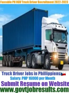 Faxcable PH Inc HGV Truck Driver Recruitment 2023-2024