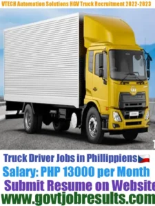 VTECH Automation Solutions HGV Truck Driver Recruitment 2023-2024