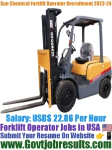 Sun Chemical Forklift Operator Recruitment 2023-24