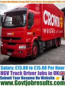 Crown Worldwide Group HGV Truck Driver Recruitment 2023-24