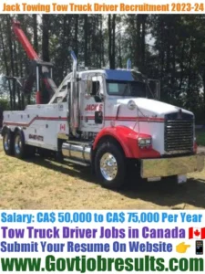 Jack Towing Tow Truck Driver Recruitment 2023-24