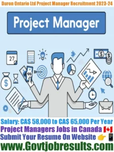 Duron Ontario Ltd Project Manager Recruitment 2023-24