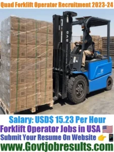 Quad Forklift Operator Recruitment 2023-24