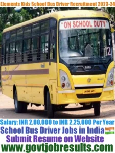 Elements Kids School Bus Driver Recruitment 2023-24
