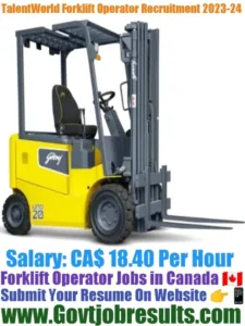 TalentWorld Forklift Operator Recruitment 2023-24