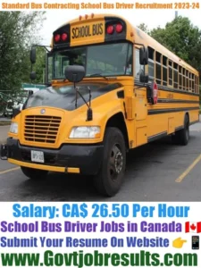 Standard Bus Contracting School Bus Driver Recruitment 2023-24