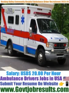 Hocking Valley Community Hospital Ambulance Driver Recruitment 2023-24